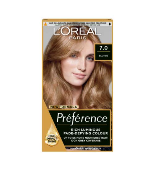 L’Oréal Paris Preference Permanent Hair Dye, Luminous Colour, Blonde 7.0, Luminous Colour