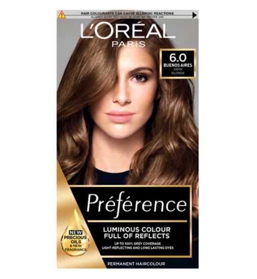L’Oréal Paris Preference Permanent Hair Dye, Luminous Colour, Dark Blonde 6.0