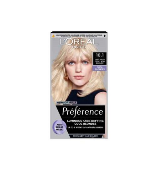 L’Oréal Paris Preference Permanent Hair Dye, Luminous Colour, Very Very Light Ash Blonde 10.1