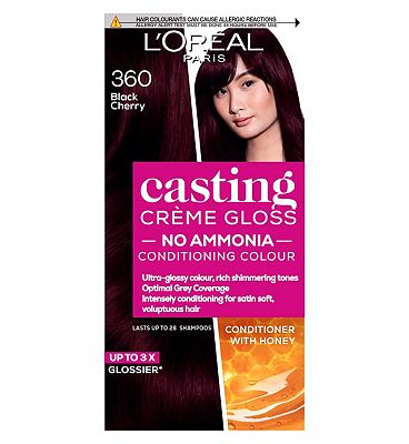 L'Oreal Paris Casting Creme Gloss Semi-Permanent Hair Dye, Black Hair Dye 360 Black Cherry