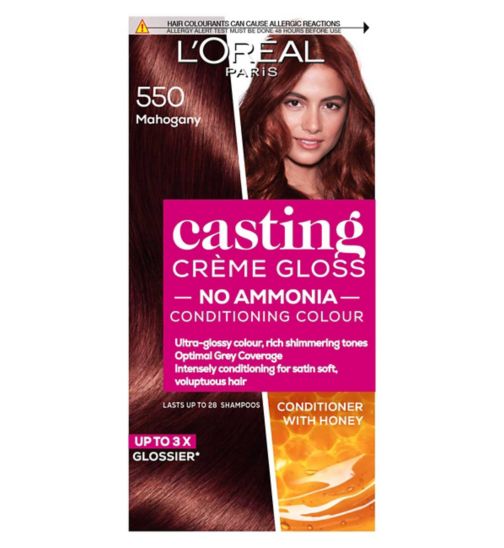 L'Oreal Paris Casting Creme Gloss Semi-Permanent Hair Dye, Brown Hair Dye 550 Mahogany