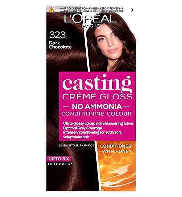 L'Oreal Paris Casting Creme Gloss Semi-Permanent Hair Dye, Brown Hair Dye 323 Dark Chocolate Brown