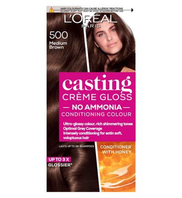 L'Oreal Paris Casting Creme Gloss Semi-Permanent Hair Dye, Brown Hair Dye 500 Medium Brown