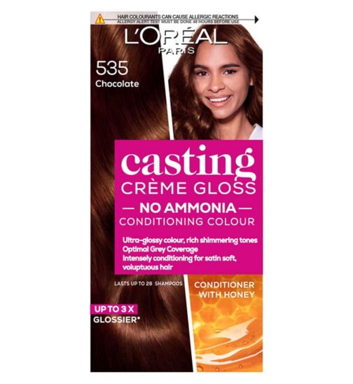 L'Oreal Paris Casting Creme Gloss Semi-Permanent Hair Dye, Brown Hair Dye 535 Choc Brown