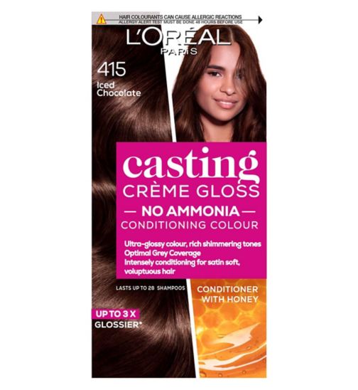 L'Oreal Paris Casting Creme Gloss Semi-Permanent Hair Dye, Brown Hair Dye 415 Iced Choc
