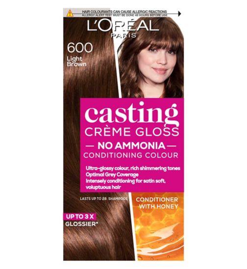 L'Oreal Paris Casting Creme Gloss Semi-Permanent Hair Dye, Brown Hair Dye  600 Light Brown - Boots