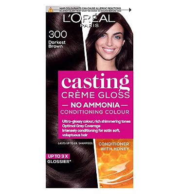 L'Oreal Paris Casting Creme Gloss Semi-Permanent Hair Dye, Brown Hair Dye 300 Darkest Brown