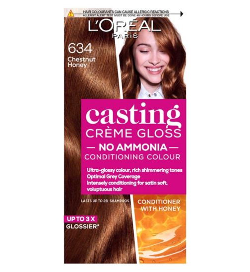 L'Oreal Paris Casting Creme Gloss Semi-Permanent Hair Dye, Brown Hair Dye 634 Chesnut Honey Brown