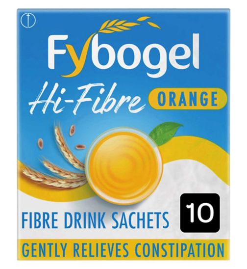 Fybogel Hi-Fibre Orange 10 Sachets for constipation