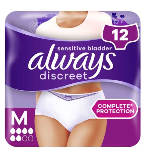 Always Discreet Underwear Incontinence Pants Women Normal M X12