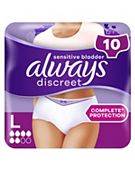 Always Discreet Boutique Incontinence Pants Plus 6 Large, 8pcs