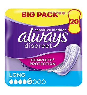 Always Discreet Long incontinence Pads 20 Duo Pack