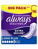 Always Discreet Incontinence Pads Long Plus x16