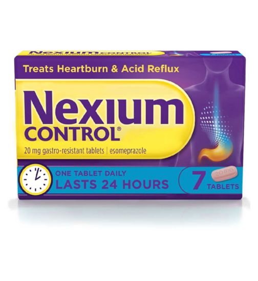 Nexium Control Heartburn and Acid Reflux Relief, 20mg Gastro-Resistant Esomeprazole 7 Tablets