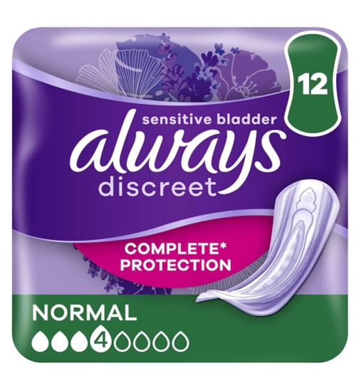 Always Discreet Incontinence Pads Normal For Sensitive Bladder x 12