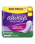 Always Discreet Incontinence Pads Women Normal x24