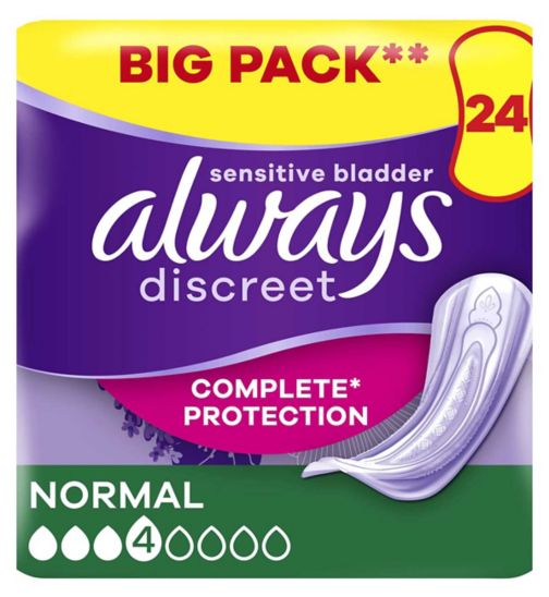 Always Discreet Incontinence Pads Women Normal x24
