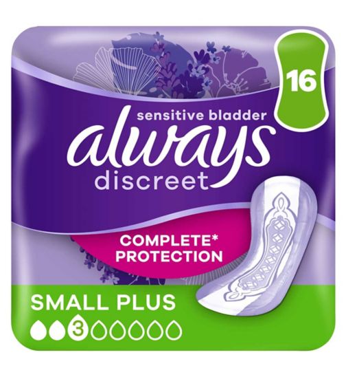 Always Discreet Incontinence Pads Small Plus For Sensitive Bladder x16