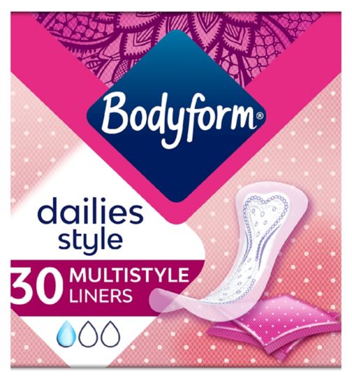 Bodyform Daily Fresh Liners Normal Multistyle Wrapped x30