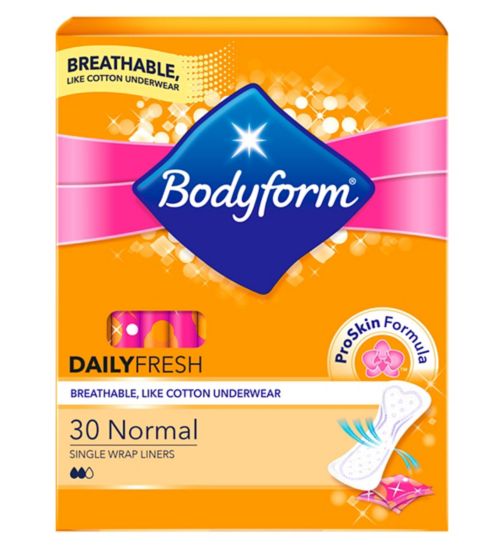 Bodyform Daily Fresh Liners Normal Wrapped x30