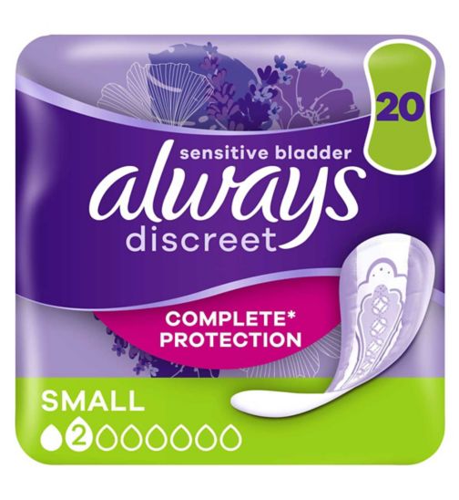 Always Discreet Incontinence Pads Small For Sensitive Bladder x20