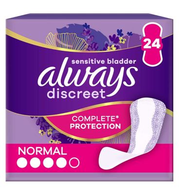 Always Discreet Incontinence Liners Normal, For Sensitive Bladder x24