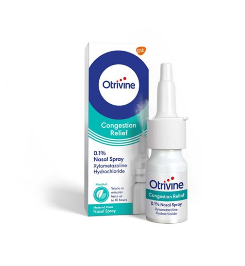 Otrivine Adult Congestion Relief Nasal Spray Measured Dose Sinusitis 10ml