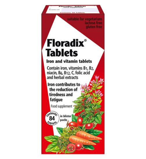 Floradix Iron and Vitamin Tablets 84 Tablets