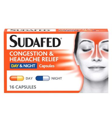 Sudafed Congestion & Headache Relief Day & Night - 16 Capsules