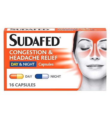 Sudafed Congestion & Headache Relief Day & Night - 16 Capsules