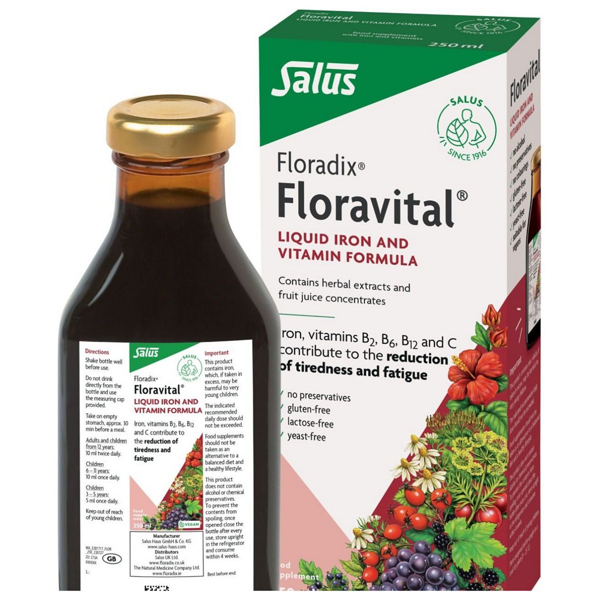 Floradix Floravital Liquid Iron And Vitamin Formula 500Ml