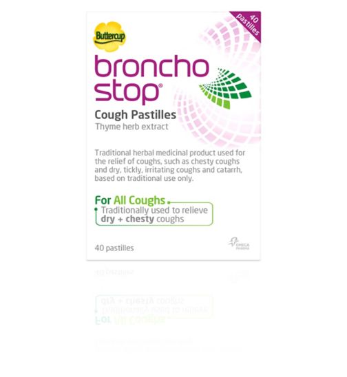 BronchoStop Cough Pastilles for Dry and Chesty Coughs - 40 Pastilles