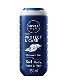 NIVEA MEN Protect & Care Moisturising Shower Gel with Aloe Vera for Body, Face & Hair 250ml