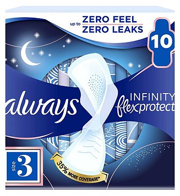 Always Infinity Feminine Pads with wings, Size 4, Overnight