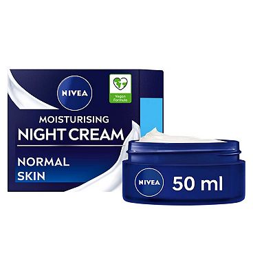 NIVEA 24H Moisture Moisturising Night Cream with Vitamin E for Normal Skin 50ml