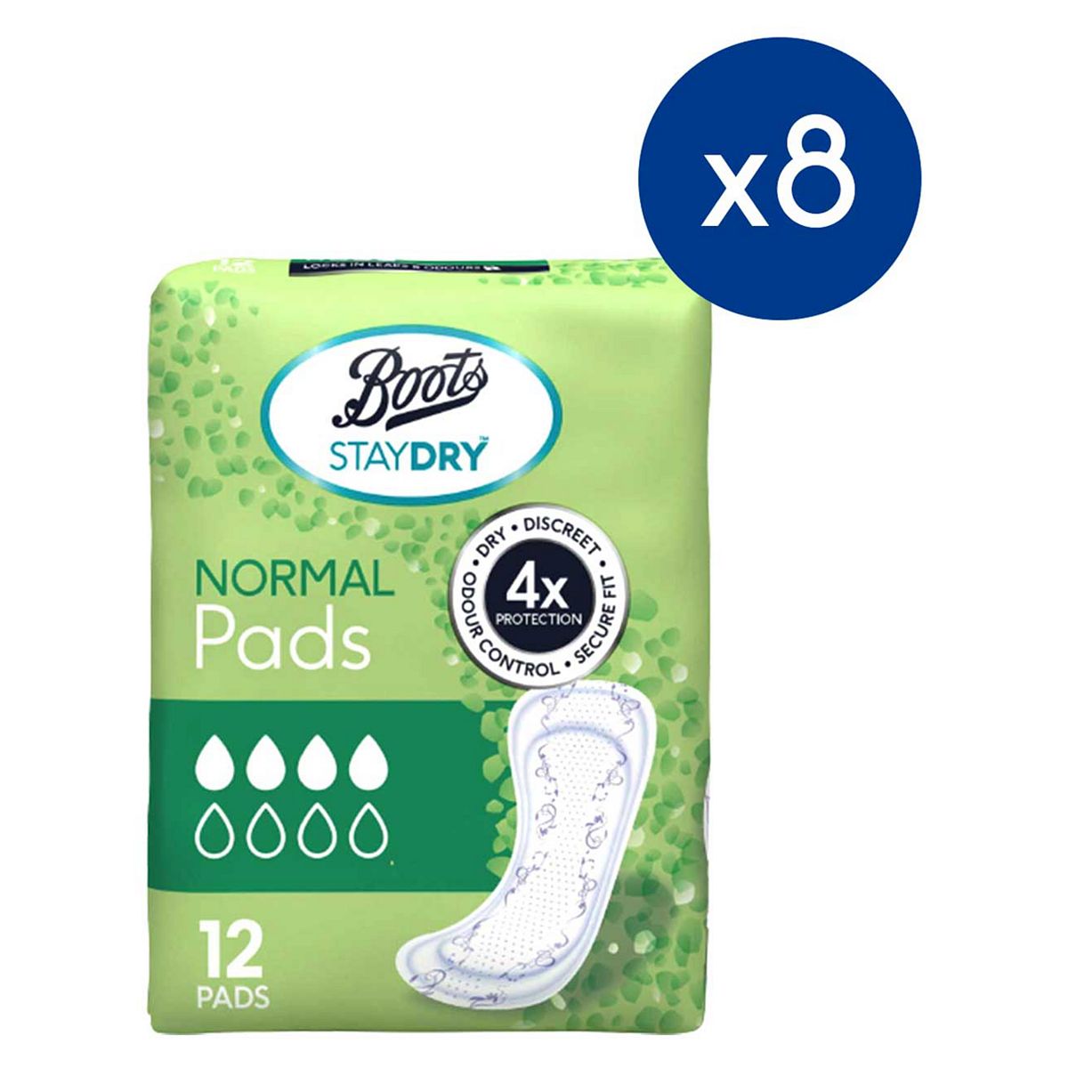 Staydry Normal Liners For Light To Moderate Incontinence 8 Pack Bundle – 96
