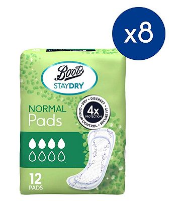 Staydry Normal Liners for Light to Moderate Incontinence 8 Pack Bundle  96 Liners