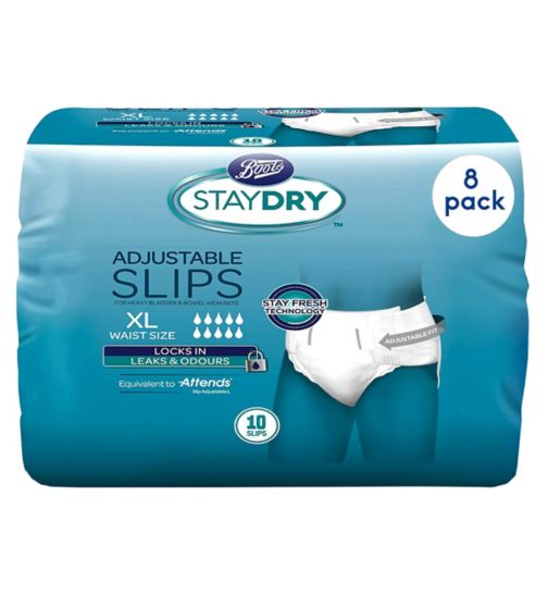 Boots StayDry Slips XL - 80 Pairs (8 Pack Bundle);Boots Staydry Adjustable Slips (Sizes Medium-XL);Boots Staydry Adjustable Slips Extra Large