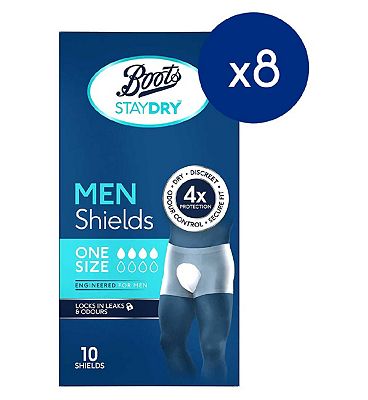 Boots Staydry Men Normal Shields - 80 Shields (8 Pack Bundle)