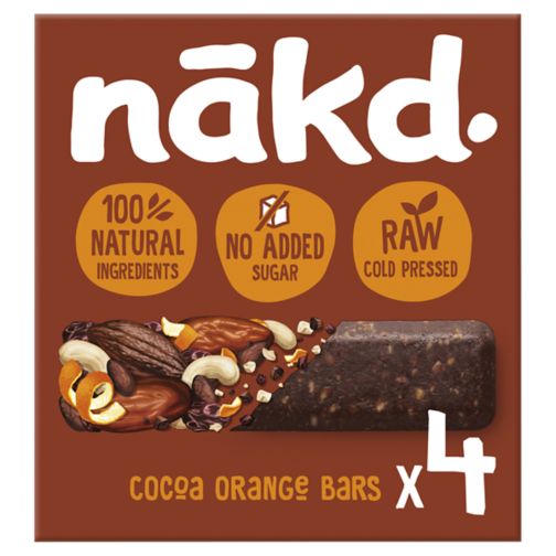 Nakd Wholefood Cocoa Orange Bars - 4 x 35g