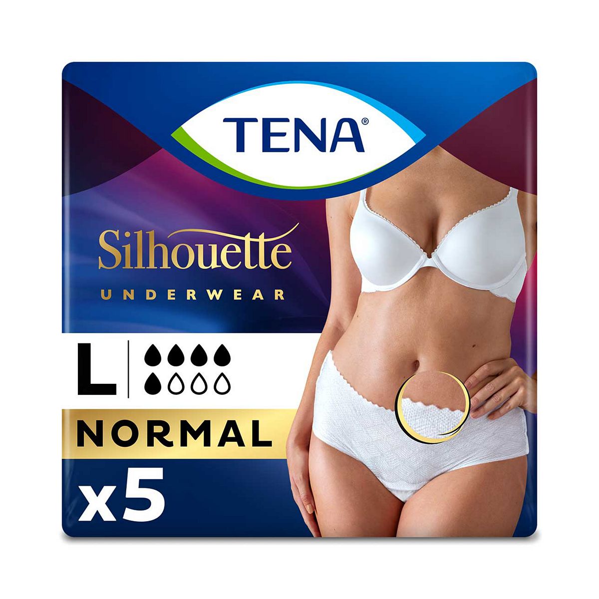 Tena Lady Silhouette Incontinence Pants Normal Large - 5 Pack