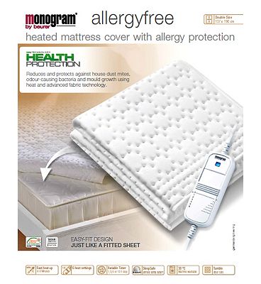 Monogram by Beurer Allergyfree Heated Mattress Cover-Double