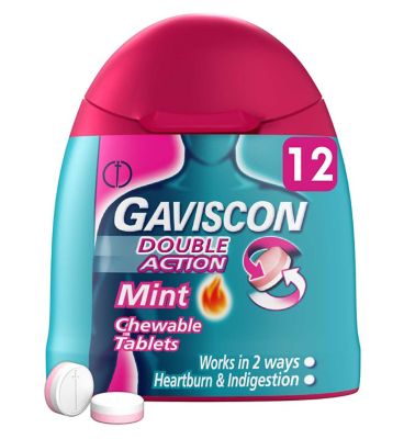 Gaviscon Double Action Mint Flavour 12 Chewable Tablets
