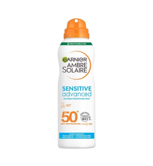 Ambre Solaire Sensitive Hypoallergenic Dry Mist Sun Cream Spray SPF50+ 200ml