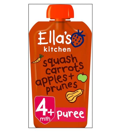 Ella's Kitchen Organic Butternut Squash Carrots Apples + Prunes Pouch 4+ Mths 120g