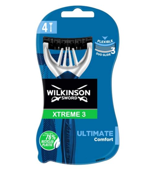 Wilkinson Sword Xtreme 3 Ultimate Plus Men's Disposable Razors x4