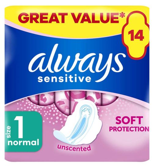 Always Sensitive Normal Ultra (Size 1) Sanitary Towels Wings 14 Pads