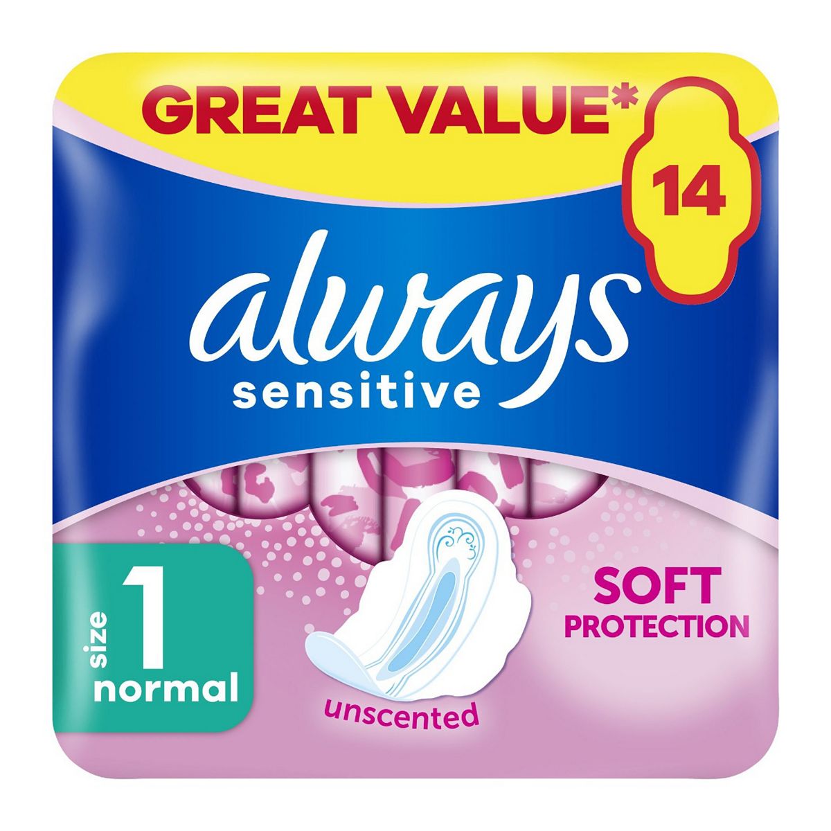 Always Sensitive Normal Ultra (Size 1) Sanitary Towels Wings 14 Pads