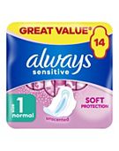 Always Sensitive Normal Ultra (Size 1) Sanitary Towels Wings 14 Pads