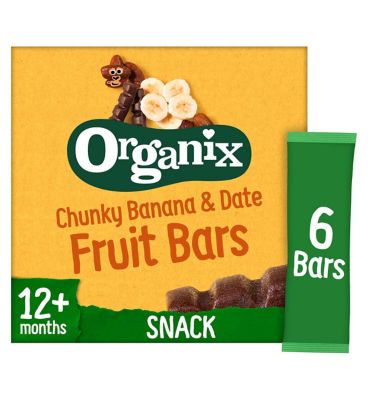 Organix Banana & Date Organic Fruit Snack Bar Multipack 6x17g